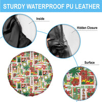 Hawaiian Santa Christmas Pattern Spare Tire Cover White Version - Wonder Print Shop