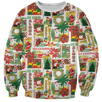 Hawaiian Santa Christmas Pattern Sweatshirt White Version - Wonder Print Shop