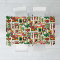 Hawaiian Santa Christmas Pattern Tablecloth White Version - Wonder Print Shop