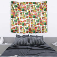 Hawaiian Santa Christmas Pattern Tapestry White Version - Wonder Print Shop