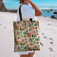 Hawaiian Santa Christmas Pattern Tote Bag White Version - Wonder Print Shop