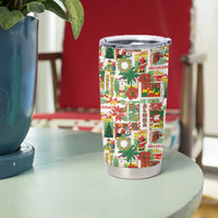 Hawaiian Santa Christmas Pattern Tumbler Cup White Version - Wonder Print Shop