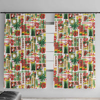 Hawaiian Santa Christmas Pattern Window Curtain White Version - Wonder Print Shop