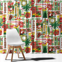 Hawaiian Santa Christmas Pattern Window Curtain White Version - Wonder Print Shop
