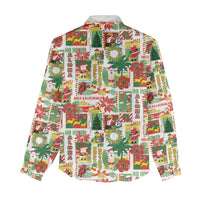 Hawaiian Santa Christmas Pattern Women Casual Shirt White Version - Wonder Print Shop