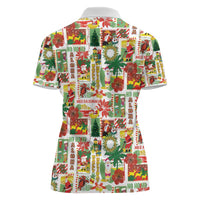 Hawaiian Santa Christmas Pattern Women Polo Shirt White Version - Wonder Print Shop