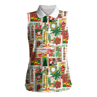 Hawaiian Santa Christmas Pattern Women Sleeveless Polo Shirt White Version - Wonder Print Shop