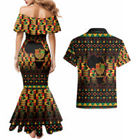 Kwanzaa Festival Couples Matching Mermaid Dress and Hawaiian Shirt Kinara Candles African Pattern - Wonder Print Shop