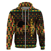 Kwanzaa Festival Hoodie Kinara Candles African Pattern - Wonder Print Shop