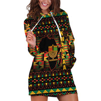 Kwanzaa Festival Hoodie Dress Kinara Candles African Pattern - Wonder Print Shop
