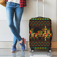 Kwanzaa Festival Luggage Cover Kinara Candles African Pattern - Wonder Print Shop