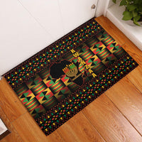 Kwanzaa Festival Rubber Doormat Kinara Candles African Pattern - Wonder Print Shop