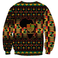Kwanzaa Festival Sweatshirt Kinara Candles African Pattern - Wonder Print Shop