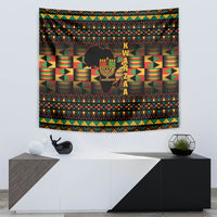 Kwanzaa Festival Tapestry Kinara Candles African Pattern - Wonder Print Shop