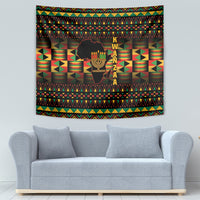 Kwanzaa Festival Tapestry Kinara Candles African Pattern - Wonder Print Shop