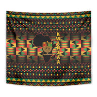Kwanzaa Festival Tapestry Kinara Candles African Pattern - Wonder Print Shop