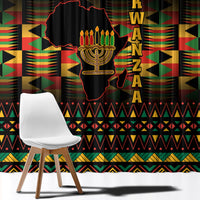 Kwanzaa Festival Window Curtain Kinara Candles African Pattern - Wonder Print Shop