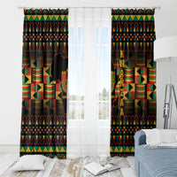 Kwanzaa Festival Window Curtain Kinara Candles African Pattern - Wonder Print Shop
