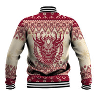 Austria Christmas Baseball Jacket Krampus Xmas Pattern - Wonder Print Shop