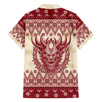Austria Christmas Family Matching Long Sleeve Bodycon Dress and Hawaiian Shirt Krampus Xmas Pattern - Wonder Print Shop