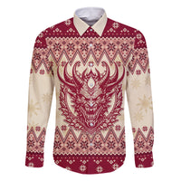 Austria Christmas Family Matching Long Sleeve Bodycon Dress and Hawaiian Shirt Krampus Xmas Pattern - Wonder Print Shop