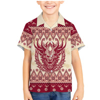 Austria Christmas Family Matching Mermaid Dress and Hawaiian Shirt Krampus Xmas Pattern - Wonder Print Shop