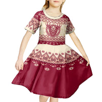 Austria Christmas Kid Short Sleeve Dress Krampus Xmas Pattern - Wonder Print Shop