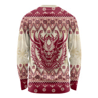 Austria Christmas Long Sleeve Shirt Krampus Xmas Pattern - Wonder Print Shop