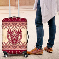 Austria Christmas Luggage Cover Krampus Xmas Pattern - Wonder Print Shop