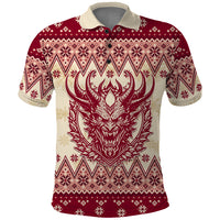 Austria Christmas Polo Shirt Krampus Xmas Pattern - Wonder Print Shop
