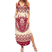 Austria Christmas Summer Maxi Dress Krampus Xmas Pattern - Wonder Print Shop