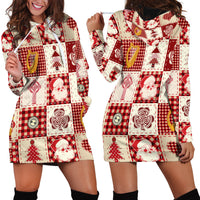 Ireland Christmas Hoodie Dress Irish Celtic Xmas Patchwork Style - Wonder Print Shop