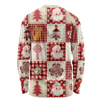 Ireland Christmas Long Sleeve Shirt Irish Celtic Xmas Patchwork Style - Wonder Print Shop