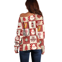 Ireland Christmas Off Shoulder Sweater Irish Celtic Xmas Patchwork Style - Wonder Print Shop