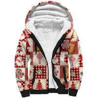 Ireland Christmas Sherpa Hoodie Irish Celtic Xmas Patchwork Style - Wonder Print Shop