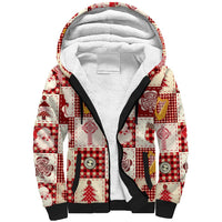Ireland Christmas Sherpa Hoodie Irish Celtic Xmas Patchwork Style - Wonder Print Shop