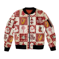Ireland Christmas Sleeve Zip Bomber Jacket Irish Celtic Xmas Patchwork Style - Wonder Print Shop