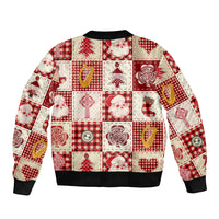 Ireland Christmas Sleeve Zip Bomber Jacket Irish Celtic Xmas Patchwork Style - Wonder Print Shop