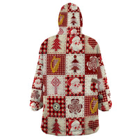 Ireland Christmas Wearable Blanket Hoodie Irish Celtic Xmas Patchwork Style - Wonder Print Shop