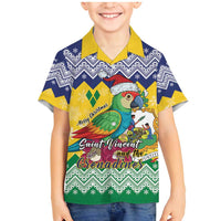 Personalized Saint Vincent and the Grenadines Christmas Family Matching Mermaid Dress and Hawaiian Shirt Santa Vincent Parrot - Wonder Print Shop