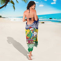 Saint Vincent and the Grenadines Christmas Sarong Santa Vincent Parrot - Wonder Print Shop