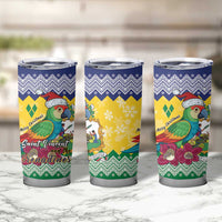 Saint Vincent and the Grenadines Christmas Tumbler Cup Santa Vincent Parrot - Wonder Print Shop
