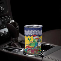 Saint Vincent and the Grenadines Christmas Tumbler Cup Santa Vincent Parrot - Wonder Print Shop