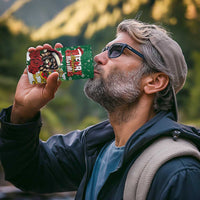 Morocco Christmas 4 in 1 Can Cooler Tumbler Santa Lion With Rose Xmas Vibe - Wonder Print Shop