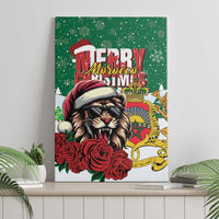 Morocco Christmas Canvas Wall Art Santa Lion With Rose Xmas Vibe - Wonder Print Shop