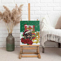 Morocco Christmas Canvas Wall Art Santa Lion With Rose Xmas Vibe - Wonder Print Shop