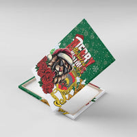 Morocco Christmas Canvas Wall Art Santa Lion With Rose Xmas Vibe - Wonder Print Shop