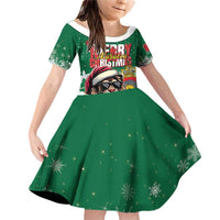 Morocco Christmas Family Matching Off Shoulder Short Dress and Hawaiian Shirt Santa Lion With Rose Xmas Vibe - Wonder Print Shop