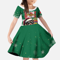 Morocco Christmas Family Matching Short Sleeve Bodycon Dress and Hawaiian Shirt Santa Lion With Rose Xmas Vibe - Wonder Print Shop