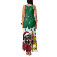 Morocco Christmas Family Matching Tank Maxi Dress and Hawaiian Shirt Santa Lion With Rose Xmas Vibe - Wonder Print Shop